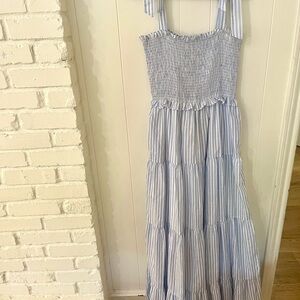 Blue Striped Maxi Dress